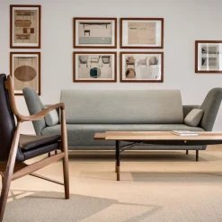 57 sofa Brownished Steel/Dark oiled oak