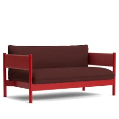 Arbour Club sofa Wine Red Lacquer Beech