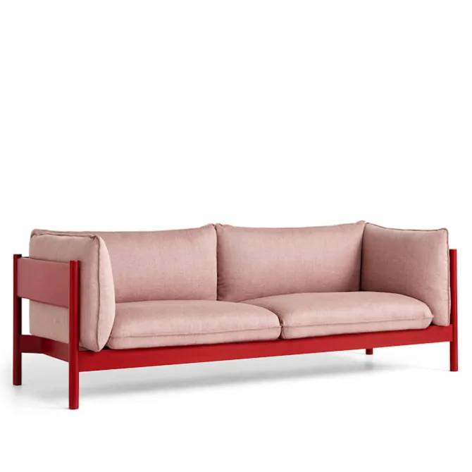 Arbour Eco 3-seters sofa Wine Red Stained Beech