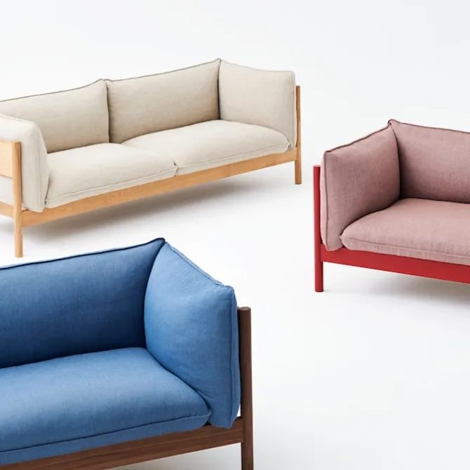 Arbour Eco 3-seters sofa Wine Red Stained Beech