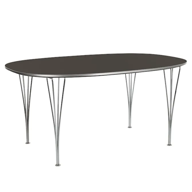 B614 Superellipse spisebord 120 x 240 cm Chrome