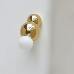 Ball Light Wall Small Mounted Polished Brass