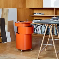 Barboy High Gloss Side Table & Mobile Storage Unit