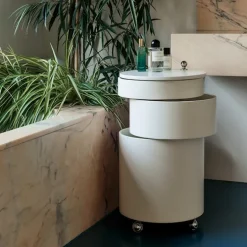 Barboy High Gloss Side Table & Mobile Storage Unit