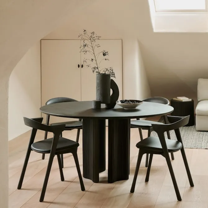 Bok Dining Chair Oak Brown Upholstered