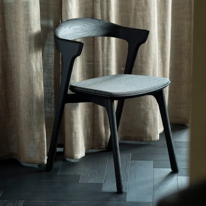Bok Dining Chair Oak Brown Upholstered