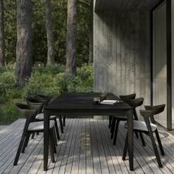 Bok Outdoor Dining Table Black Teak