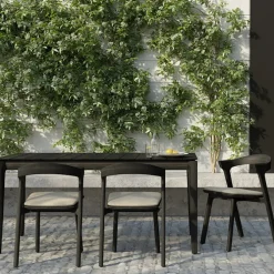 Bok Outdoor Dining Table Black Teak