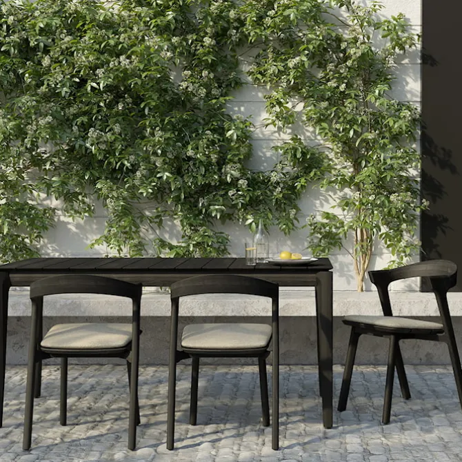 Bok Outdoor Dining Table Black Teak