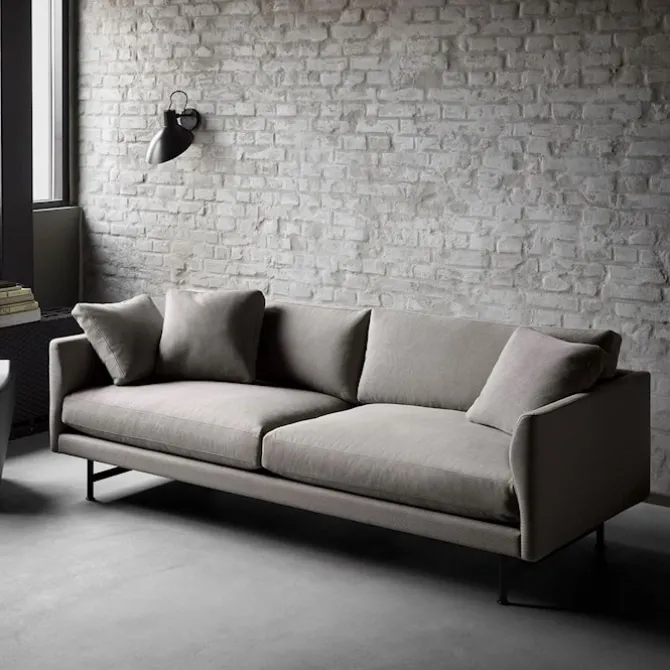 Calmo 2-seters sofa svart stål