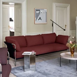 Can 3-seters sofa Chrome/Black
