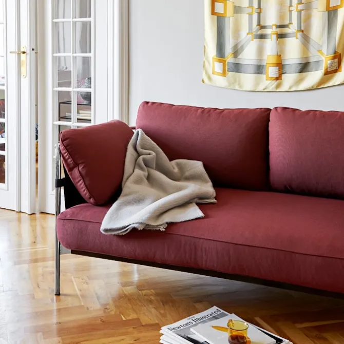 Can 2-seters sofa Chrome/Natural