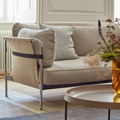 Can 2-seters sofa Chrome/Natural