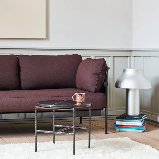 Can 3-seters sofa Chrome/Natural