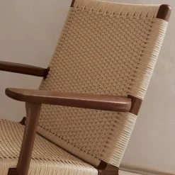 CH25 - Valnøtt/naturfarget flettet papirsnor