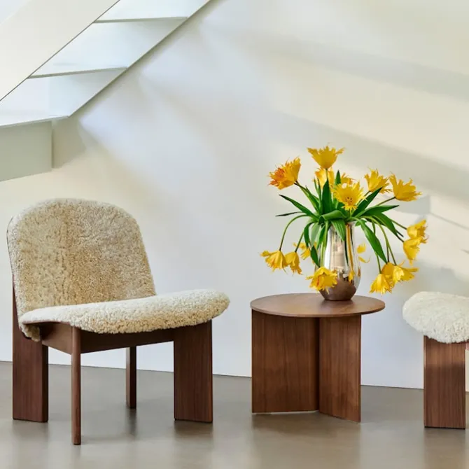 Chisel lenestol Front Upholstery Walnut