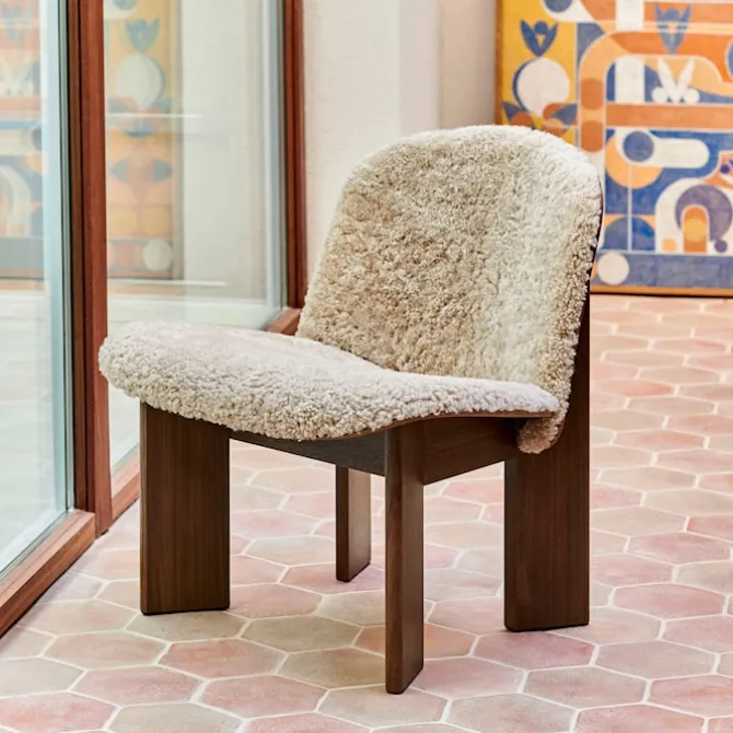 Chisel lenestol Front Upholstery Walnut