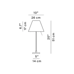 Costanzina Bordlampe - Aluminium/Hvit