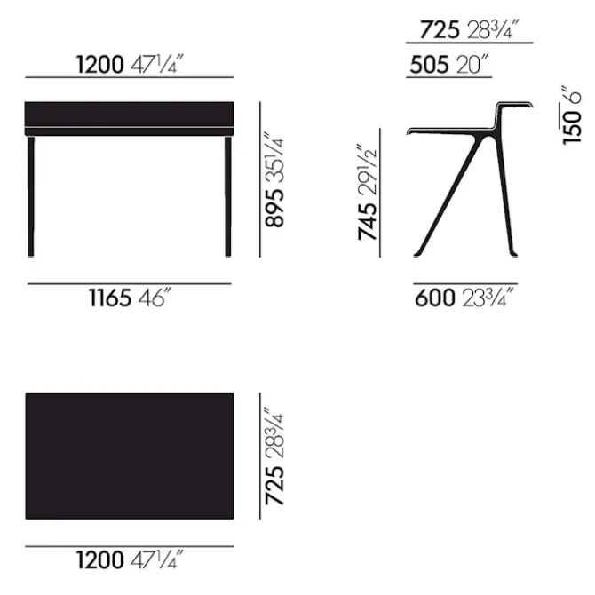 Courier skrivebord light oak