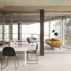 Croissant 3-seters sofa valnøtt