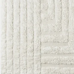 DD Shaggy Labyrinth Rug White
