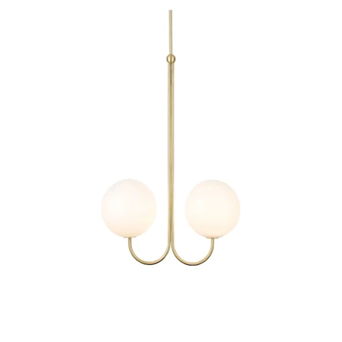 Double Angle Pendant Satin Brass