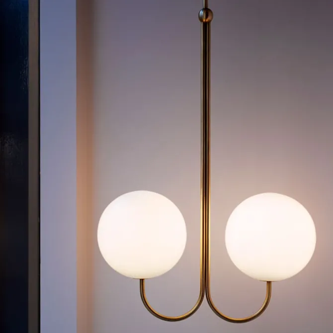 Double Angle Pendant Satin Brass