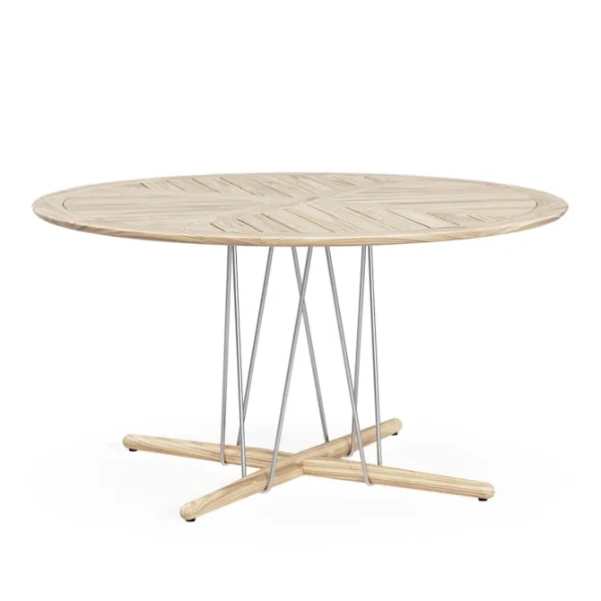 E022 Embrace Outdoor Series Table Ø 140 Cm, Ubehandlet teak