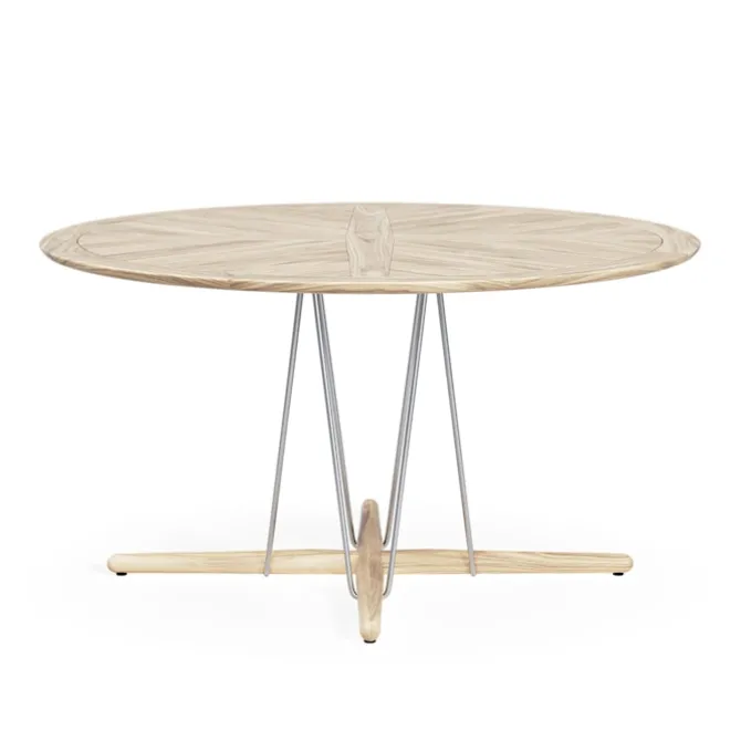 E022 Embrace Outdoor Series Table Ø 140 Cm, Ubehandlet teak