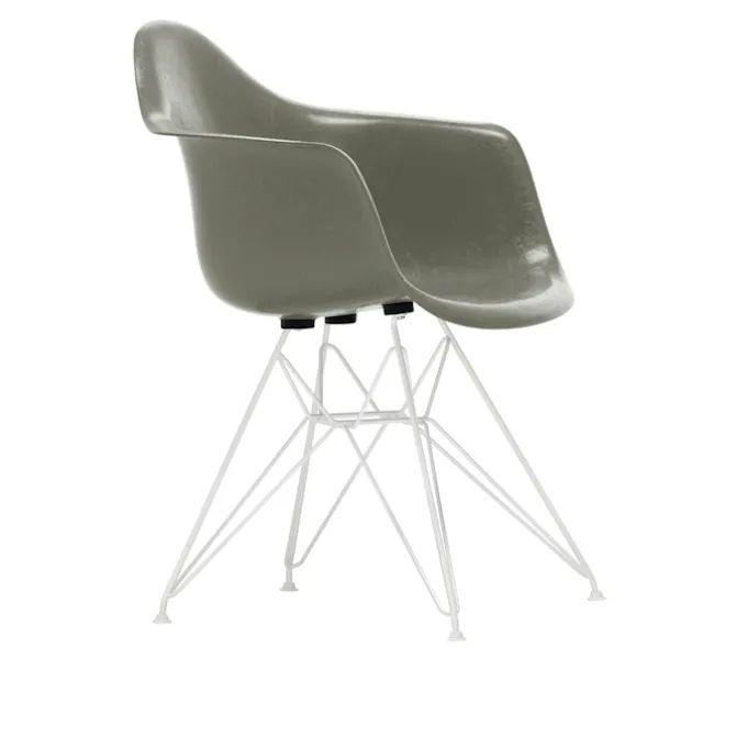 Eames Fiberglass Armchair DAR rammestol White