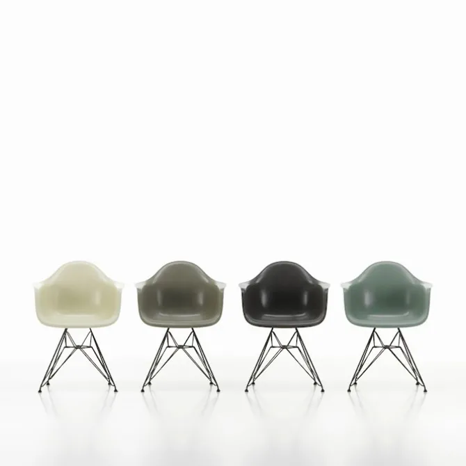 Eames Fiberglass Armchair DAR rammestol Basic Dark