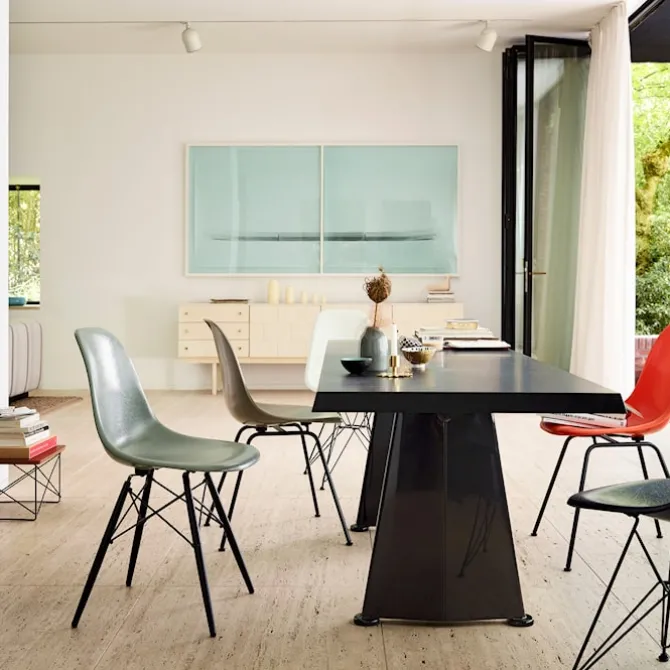 Eames Fiberglass Chair DSX stol Chrome