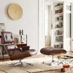 Eames Lounge Chair & Ottoman kirsebærpolert base