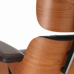 Eames Lounge Chair & Ottoman Santos Palisander svart/polert base