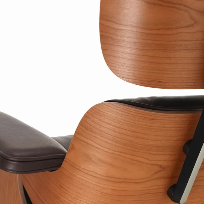 Eames Lounge Chair & Ottoman Santos Palisander svart/polert base