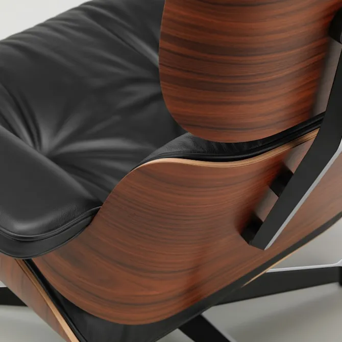 Eames Lounge Chair & Ottoman Santos Palisander Polert Base