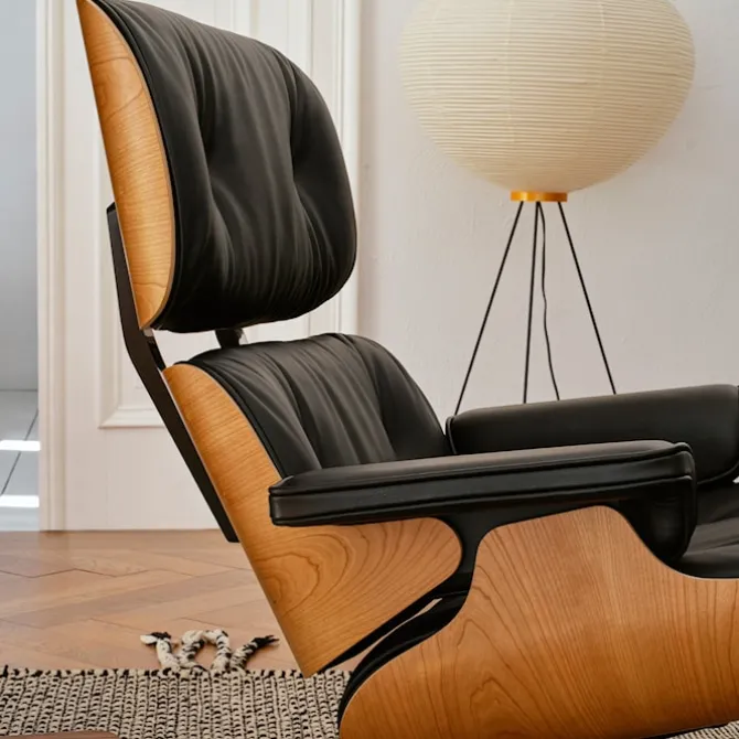 Eames Lounge Chair & Ottoman Santos Palisander Polert Base