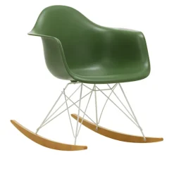 Eames RE Plastic Armchair RAR gyngestol White/Golden Maple