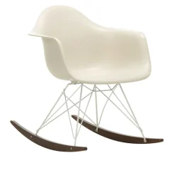 Eames RE Plastic Armchair RAR gyngestol White/Dark Maple