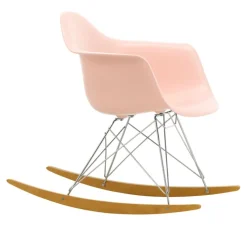 Eames RE Plastic Armchair RAR gyngestol Chrome/Golden Maple