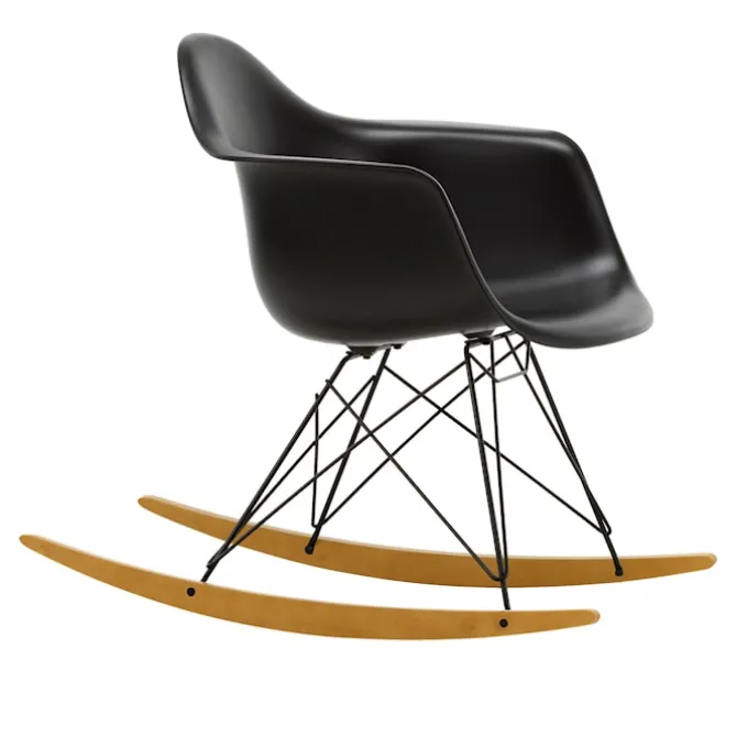 Eames RE Plastic Armchair RAR gyngestol Basic Dark/Golden Maple