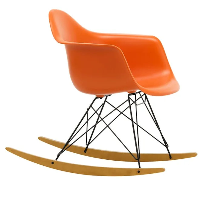 Eames RE Plastic Armchair RAR gyngestol Basic Dark/Golden Maple