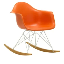 Eames RE Plastic Armchair RAR gyngestol White/Golden Maple