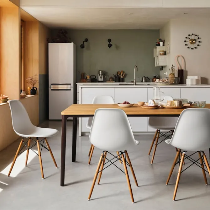 Eames RE Plastic Chair DSW stol Golden Maple