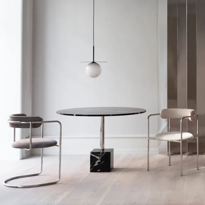 FF Chair Rounded Chrome Legs