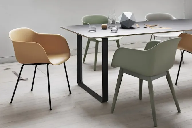 Fiber Armchair - Wood Base