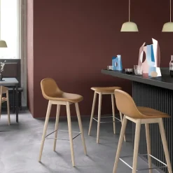 Fiber Bar Stool - Wood Base