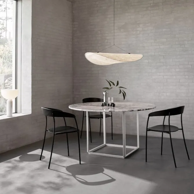 Florence Dining Table Ø120 / White Viola Marble