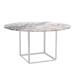 Florence Dining Table Ø145 - White Viola Marble