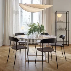 Florence Dining Table Ø145 - White Viola Marble